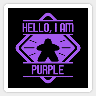 Hello I Am Purple Board Games Addict Sticker